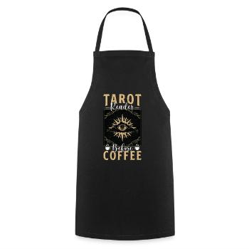 Tarot Reader Before Fortune Telling Coffee Lover - Cooking Apron - black - Front - AI Model Male 185 dark (185cm)