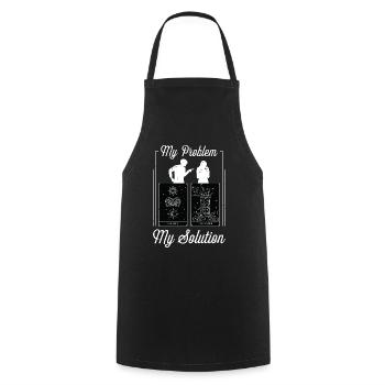 Tarot Reader My Problem My Solution Pictogram Mom - Cooking Apron - black - Front - AI Model Male 185 dark (185cm)