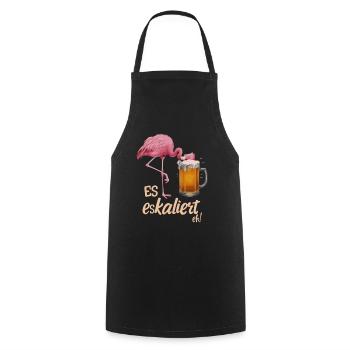 It's escalating anyway! – Flamingo for party lovers - Cooking Apron - black - Front - AI Model Male 185 dark (185cm)