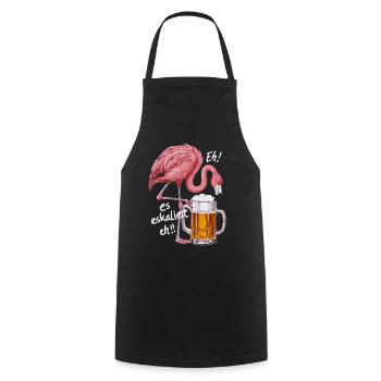 It's escalating anyway! – Flamingo for party lovers - Cooking Apron - black - Front - AI Model Male 185 dark (185cm)