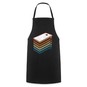 Cornhole Team Bean Bag Player - Kochschürze - Schwarz - Vorne - AI Model Male 185 dark (185cm)