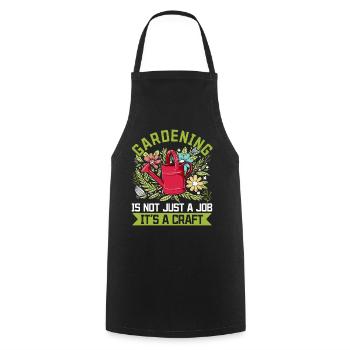 Gardening is not just a job, it's a craft - Hobby G - Cooking Apron - black - Front - AI Model Male 185 dark (185cm)