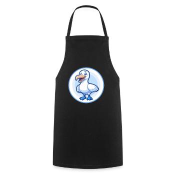 Albatross Blue Kawaii Cartoon Character Clipart - Cooking Apron - black - Front - AI Model Male 185 dark (185cm)