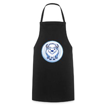Bison Blue Kawaii Cartoon Character Clipart Pet - Cooking Apron - black - Front - AI Model Male 185 dark (185cm)