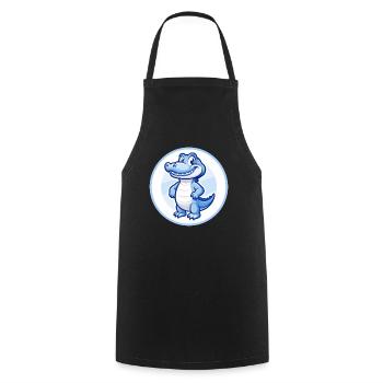 Crocodile Bleu Kawaii Dessin Animé Personnage Clipart - Tablier de cuisine - noir - Devant - AI Model Male 185 dark (185cm)