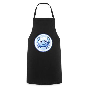 Crab Blue Kawaii Cartoon Character Clipart Pet - Cooking Apron - black - Front - AI Model Male 185 dark (185cm)