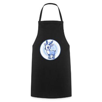 Deer Blue Kawaii Cartoon Character Clipart Pet - Cooking Apron - black - Front - AI Model Male 185 dark (185cm)