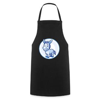 Âne Bleu Kawaii Dessin Animé Personnage Clipart Animal de compagnie - Tablier de cuisine - noir - Devant - AI Model Male 185 dark (185cm)