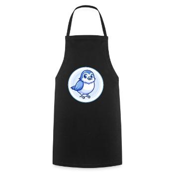 Sparrow Blue Kawaii Cartoon Character Clipart Pet - Cooking Apron - black - Front - AI Model Male 185 dark (185cm)