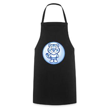 Tigre Bleu Kawaii Dessin Animé Personnage Clipart Animal de compagnie - Tablier de cuisine - noir - Devant - AI Model Male 185 dark (185cm)