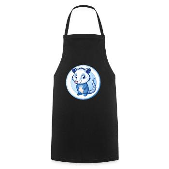 opossum bleu kawaii dessin animé personnage clipart animal de compagnie - Tablier de cuisine - noir - Devant - AI Model Male 185 dark (185cm)