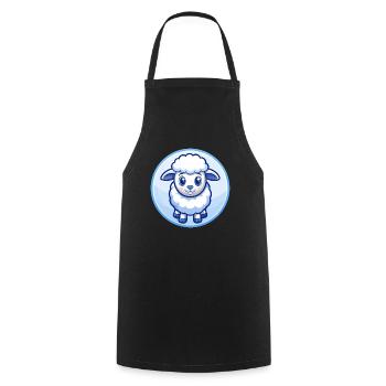 Sheep Blue Kawaii Cartoon Character Clipart Pet - Cooking Apron - black - Front - AI Model Male 185 dark (185cm)