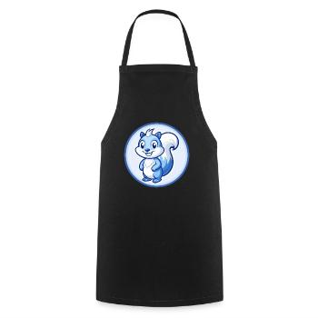écureuil bleu kawaii dessin animé personnage clipart animal de compagnie - Tablier de cuisine - noir - Devant - AI Model Male 185 dark (185cm)