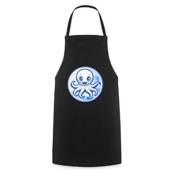 Octopus Blue Kawaii Cartoon Character Clipart Pet - Cooking Apron - black - Front - AI Model Male 185 dark (185cm)