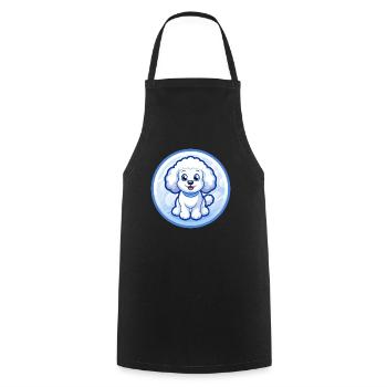 Pudel Hund Blau Kawaii Cartoon Figur Clipart - Kochschürze - Schwarz - Vorne - AI Model Male 185 dark (185cm)