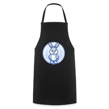 Rabbit Blue Kawaii Cartoon Character Clipart Pet - Cooking Apron - black - Front - AI Model Male 185 dark (185cm)