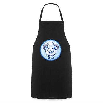 Ram Blau Niedlich Kawaii Cartoon Figur Clipart Haustier - Kochschürze - Schwarz - Vorne - AI Model Male 185 dark (185cm)