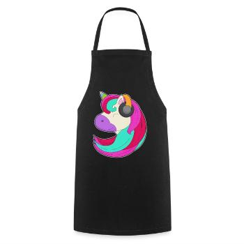 Musique casque Unicorn - Tablier de cuisine - noir - Devant - AI Model Male 185 dark (185cm)