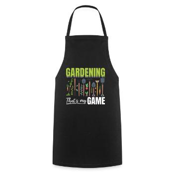 Gardening that's my game - Funny Gardening Hobby G - Kochschürze - Schwarz - Vorne - AI Model Male 185 dark (185cm)