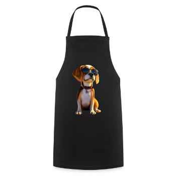 Beagle Welpe Beagles Süßer Hund English Beagle - Kochschürze - Schwarz - Vorne - AI Model Male 185 dark (185cm)