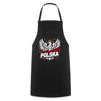 Polen Polska polnisch rot weiß Adler Krone Geschen - Kochschürze - Schwarz - Vorne - AI Model Male 185 dark (185cm)
