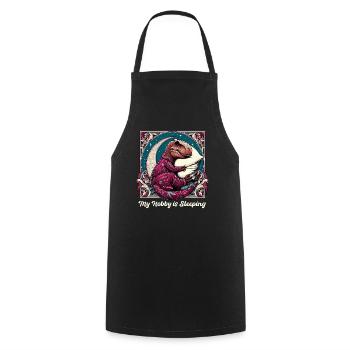 T-Rex Sleeping Hobby Gift - Cooking Apron - black - Front - AI Model Male 185 dark (185cm)