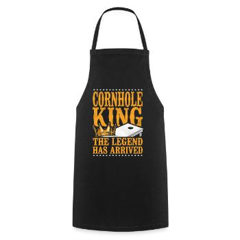 Cornhole Team Bean Bag Player - Kochschürze - Schwarz - Vorne - AI Model Male 185 dark (185cm)