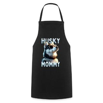 Husky Mommy Mama Muttertag Frauchen Siberian Husky - Kochschürze - Schwarz - Vorne - AI Model Male 185 dark (185cm)