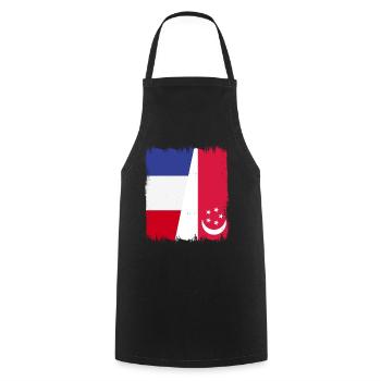Singapour, France - Tablier de cuisine - noir - Devant - AI Model Male 185 dark (185cm)