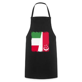 Singapore Italy - Cooking Apron - black - Front - AI Model Male 185 dark (185cm)