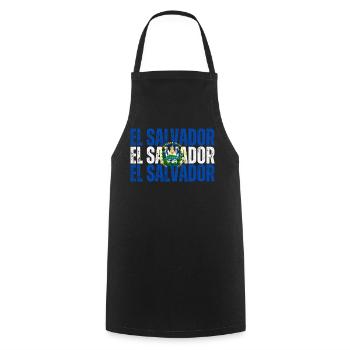 Drapeau du Salvador, fierté salvadorienne - Tablier de cuisine - noir - Devant - AI Model Male 185 dark (185cm)