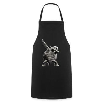 Drôle Dabbing Tortue de mer Amoureux des animaux - Tablier de cuisine - noir - Devant - AI Model Male 185 dark (185cm)
