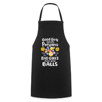 Pool Billard Spieler Mädchen - Kochschürze - Schwarz - Vorne - AI Model Male 185 dark (185cm)