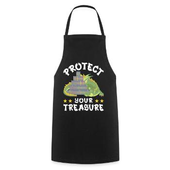 Protect your treasure - Cooking Apron - black - Front - AI Model Male 185 dark (185cm)