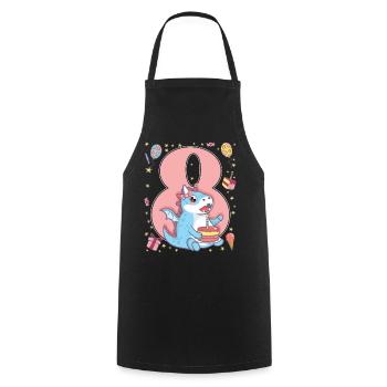 8th Birthday - Cooking Apron - black - Front - AI Model Male 185 dark (185cm)