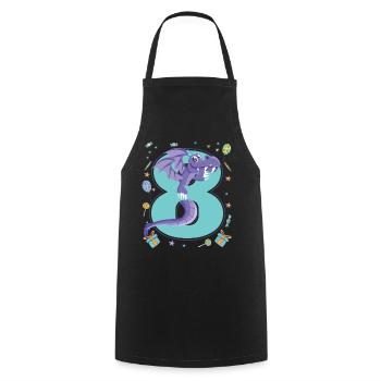 8th Birthday - Cooking Apron - black - Front - AI Model Male 185 dark (185cm)