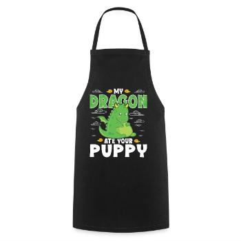 my dragon ate your puppy - Cooking Apron - black - Front - AI Model Male 185 dark (185cm)
