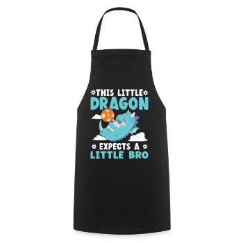 This little Dragon expects a little brother - Cooking Apron - black - Front - AI Model Male 185 dark (185cm)