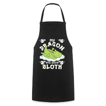 my dragon ate your sloth - Cooking Apron - black - Front - AI Model Male 185 dark (185cm)