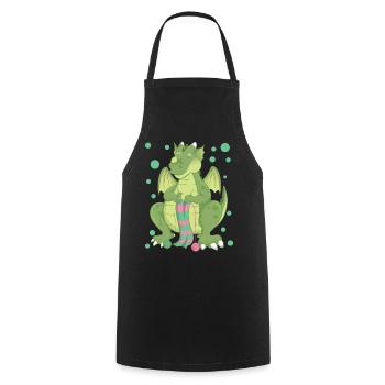 Drache - Kochschürze - Schwarz - Vorne - AI Model Male 185 dark (185cm)