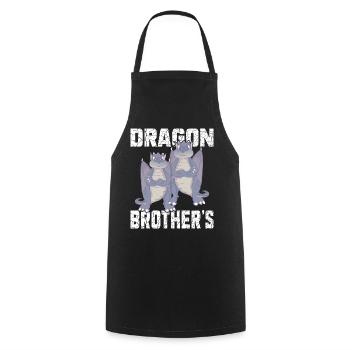 Dragon Brother's - Cooking Apron - black - Front - AI Model Male 185 dark (185cm)