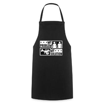 Écrevisses Bouillir Mon problème Mon pictogramme Papa Maman - Tablier de cuisine - noir - Devant - AI Model Male 185 dark (185cm)