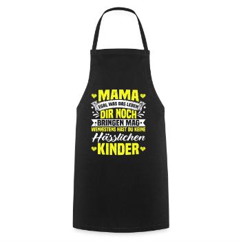 Mama Spruch Von Kindern, Lustiger Mutti Spruch - Kochschürze - Schwarz - Vorne - AI Model Male 185 dark (185cm)