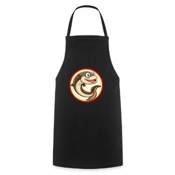 Eel Colorful Kawaii Cartoon Character Clipart Pet - Cooking Apron - black - Front - AI Model Male 185 dark (185cm)