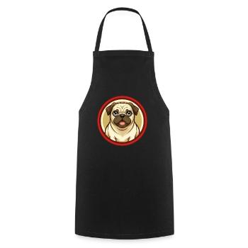 Carlin chien coloré Kawaii dessin animé Personnage Clipart - Tablier de cuisine - noir - Devant - AI Model Male 185 dark (185cm)
