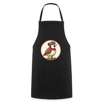 Quail Colorful Kawaii Cartoon Character Clipart - Cooking Apron - black - Front - AI Model Male 185 dark (185cm)