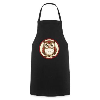 Owl Colorful Kawaii Cartoon Character Clipart Pet - Cooking Apron - black - Front - AI Model Male 185 dark (185cm)
