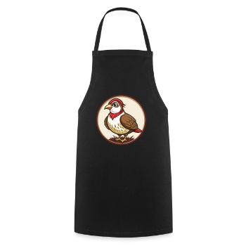 perdrix coloré kawaii personnage de dessin animé animal de compagnie - Tablier de cuisine - noir - Devant - AI Model Male 185 dark (185cm)