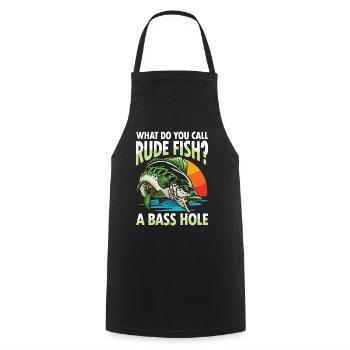 What Do You Call A Rude Fish A Bass Hole - Kochschürze - Schwarz - Vorne - AI Model Male 185 dark (185cm)