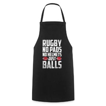 Rugby Gift Rugby Player Rugby Coach - Cooking Apron - black - Front - AI Model Male 185 dark (185cm)
